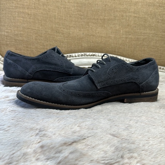 Bruno Marc | Blue-Gray Suede Wingtips Men’s 11 - Picture 2 of 13